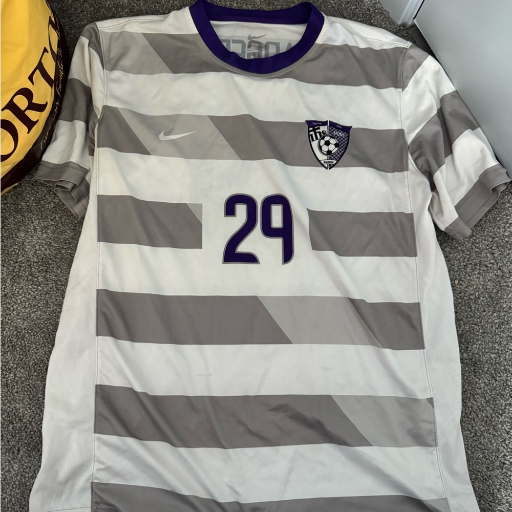 Nike Gray Striped Men's Soccer Jersey
